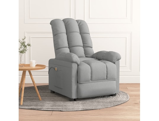 VIDAXL - Fauteuil Relaxation Fauteuil de massage - gris clair - tissu - 74x99x102cm