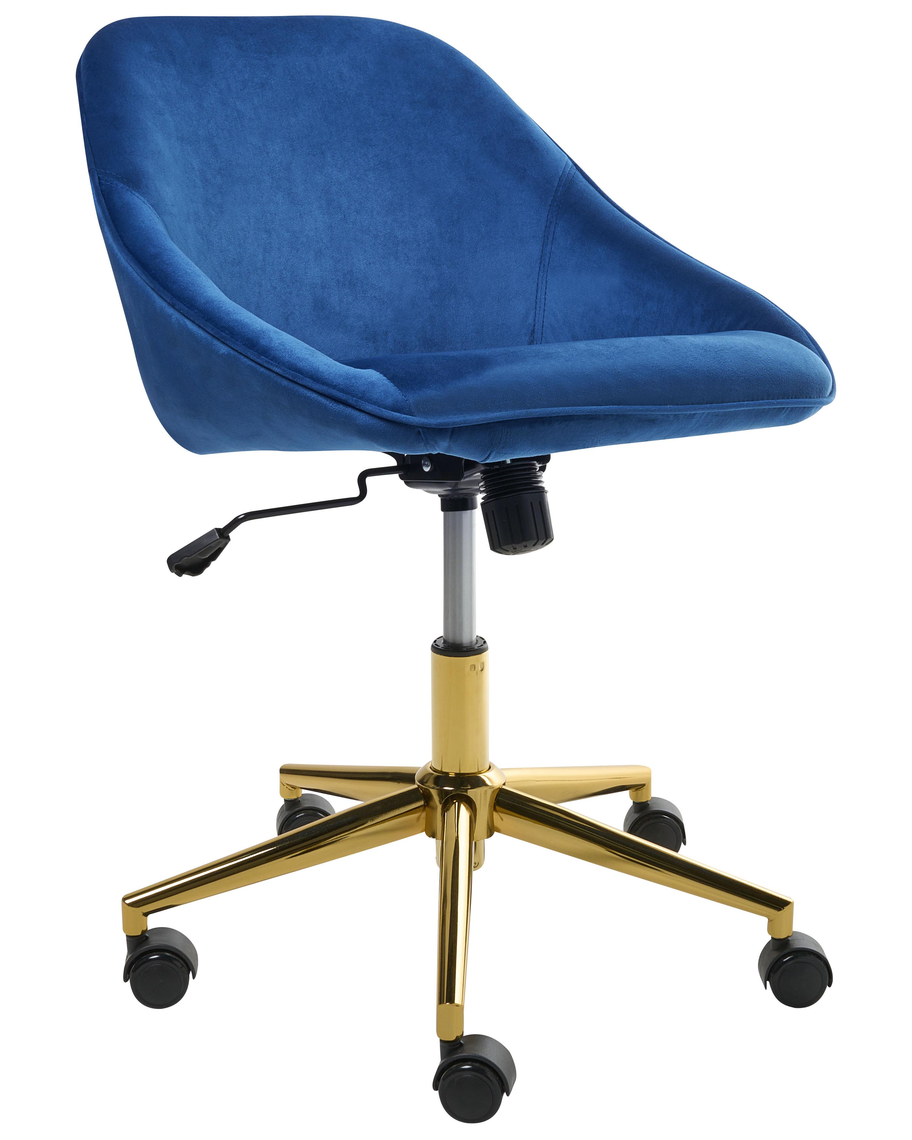 Bureaustoel BARDSDALE Fluweel Marineblauw