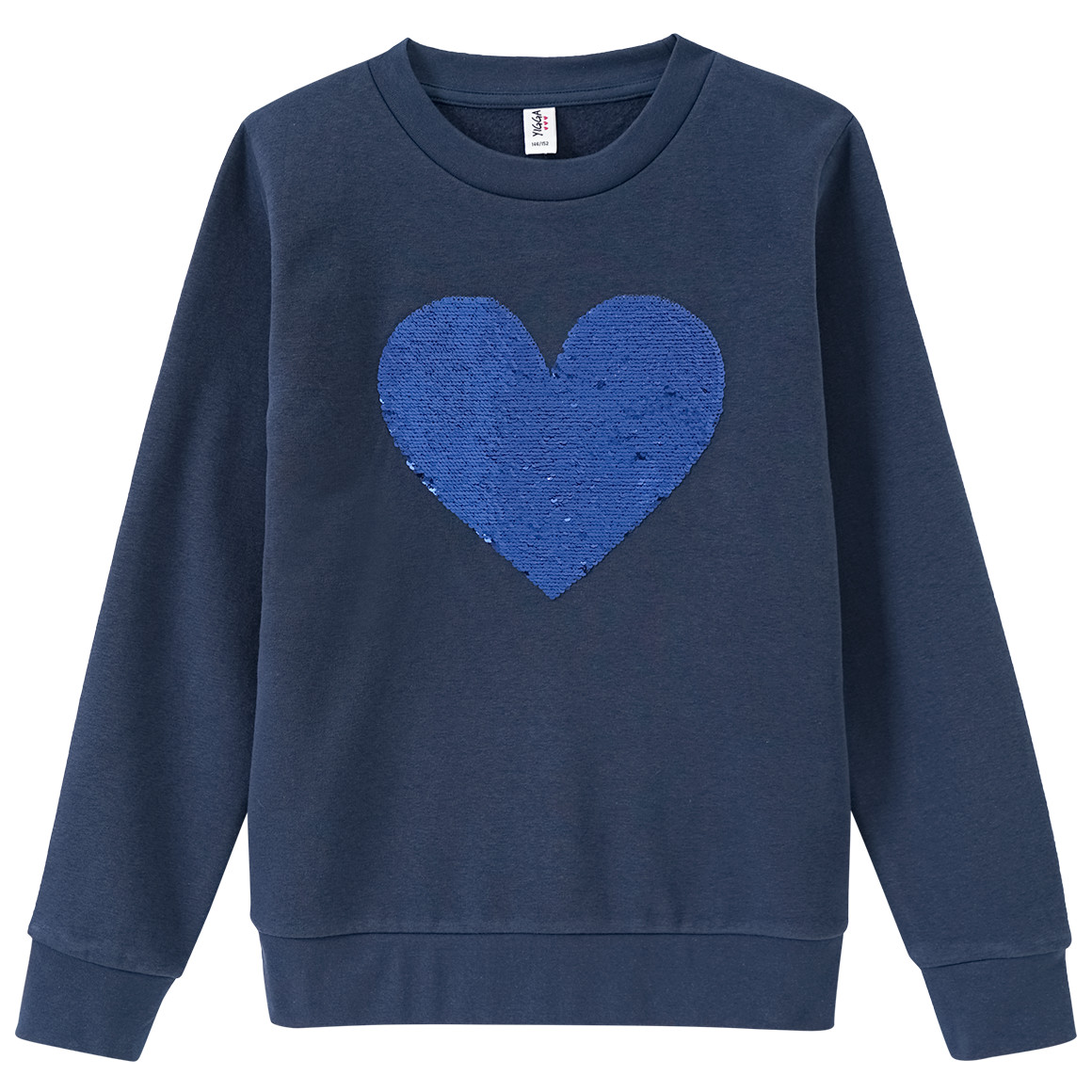 Yigga Mädchen Sweatshirt mit Wendepailletten dunkelblau