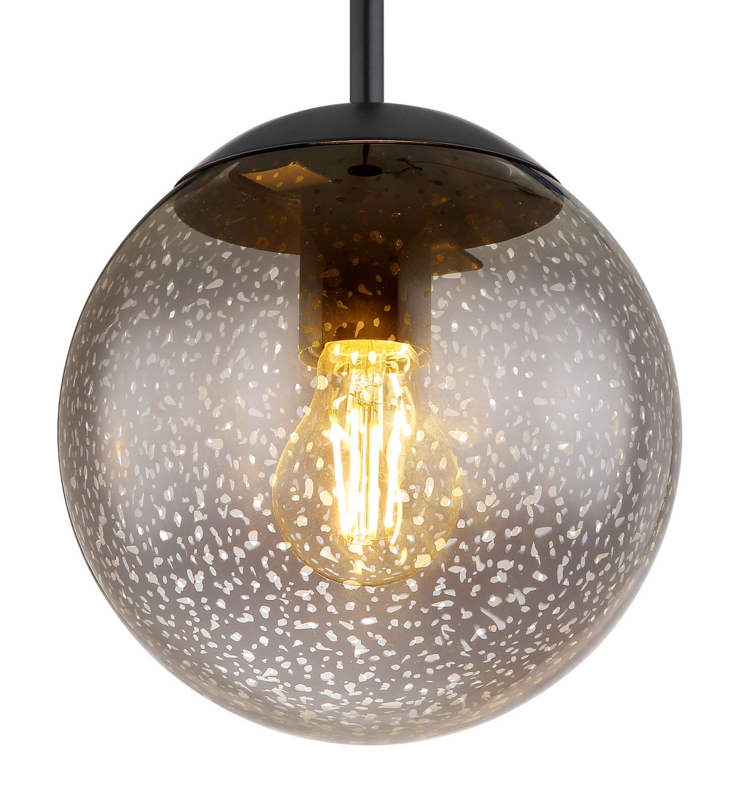 GLOBO Retrofit LED Pendelleuchte HELMUT 20 cm schwarz /Sterneffekt