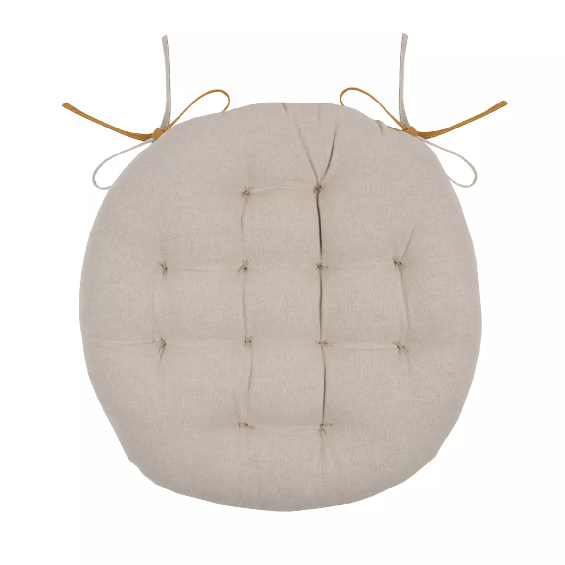 Coussin de chaise rond (38 cm) Duo Jaune safran