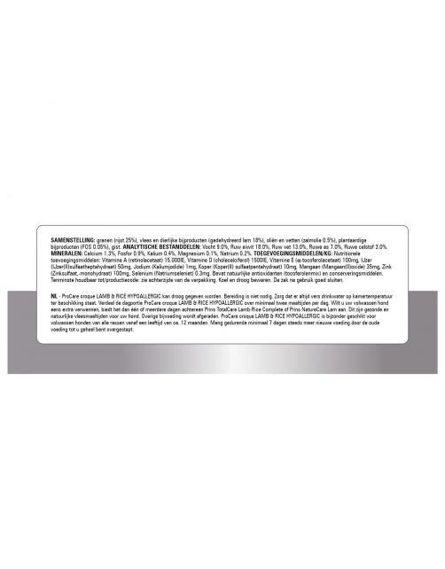Prins Procare Hypo-Allergic Adult Croque Lam&Rijst - Hondenvoer
