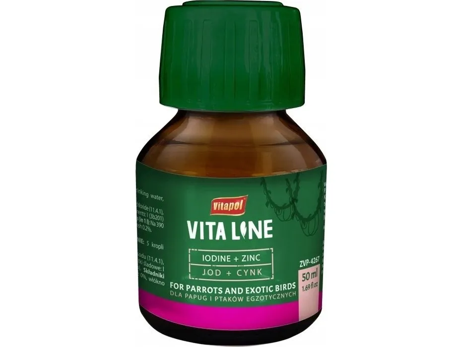 Vitapol Vitaline Zink   jod til eksotiske fugle 50ml