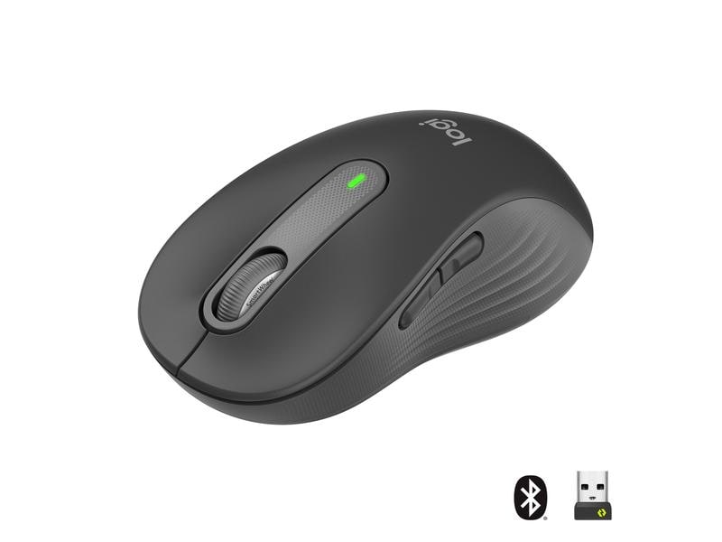 Logitech Maus Signature M650 L Graphite Präzise Wireless-Maus mit «Logitech SilentTouch»-Technologie