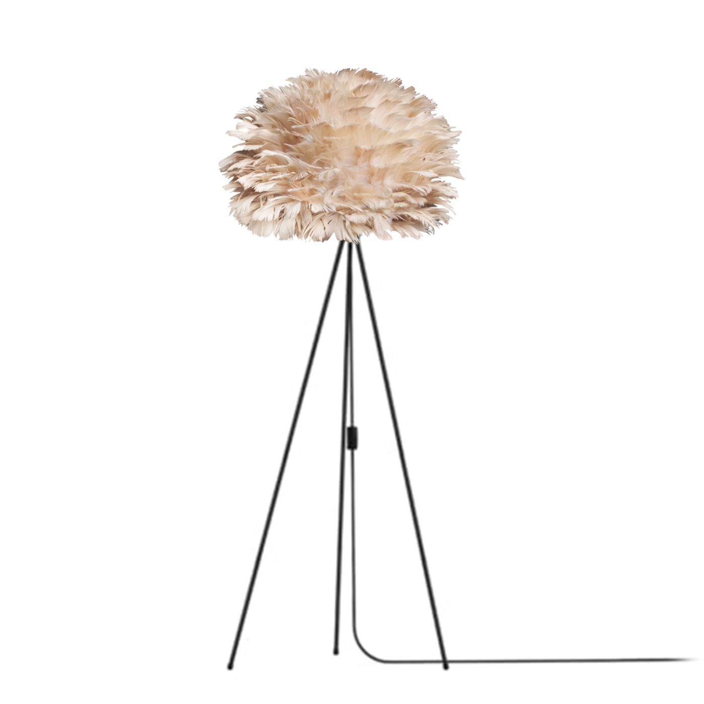 Vloerlamp EOS Medium Ø45cm Tripod zwart Lichtbruin