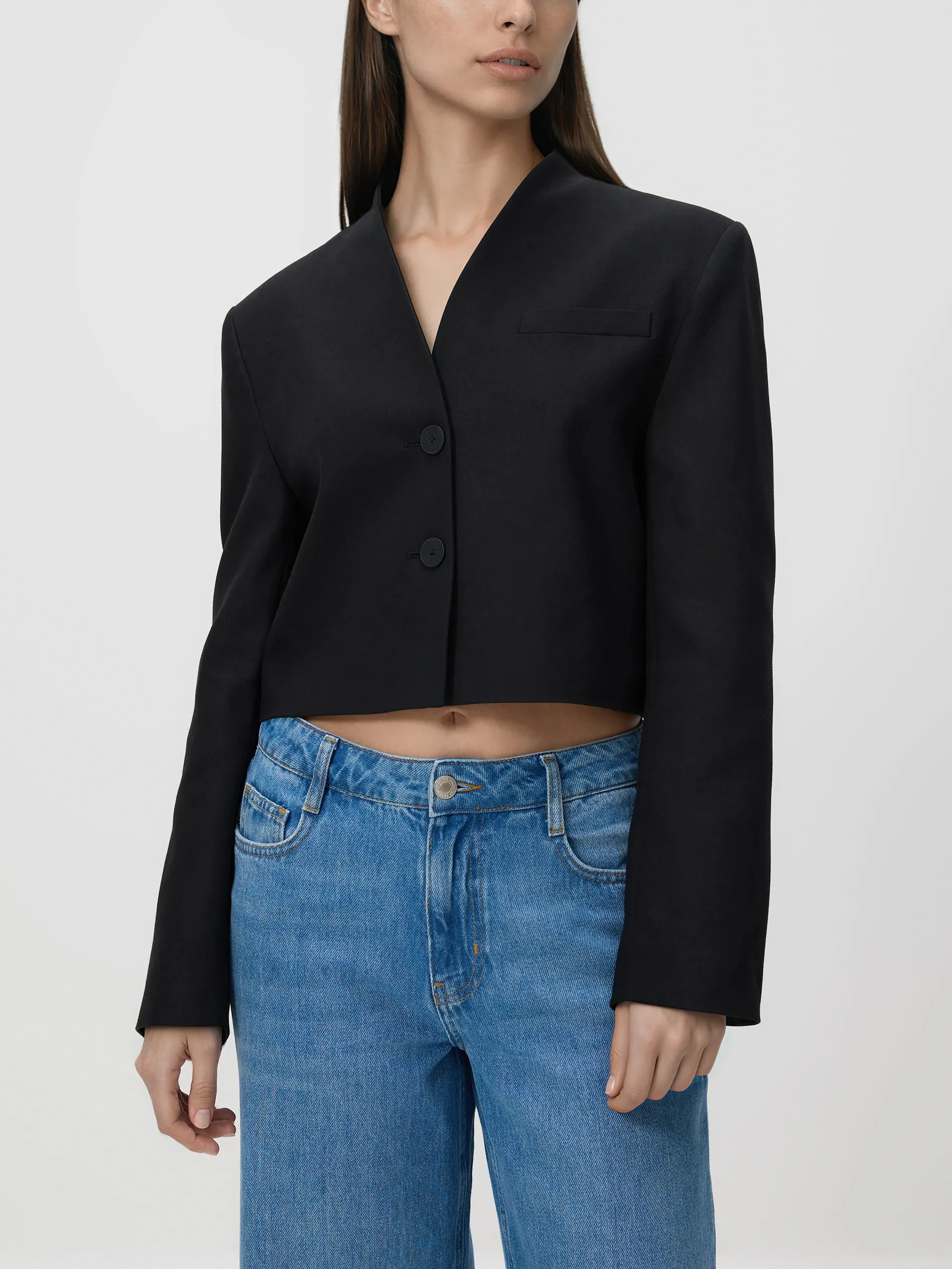 Kurzer Blazer mit Baumwolle