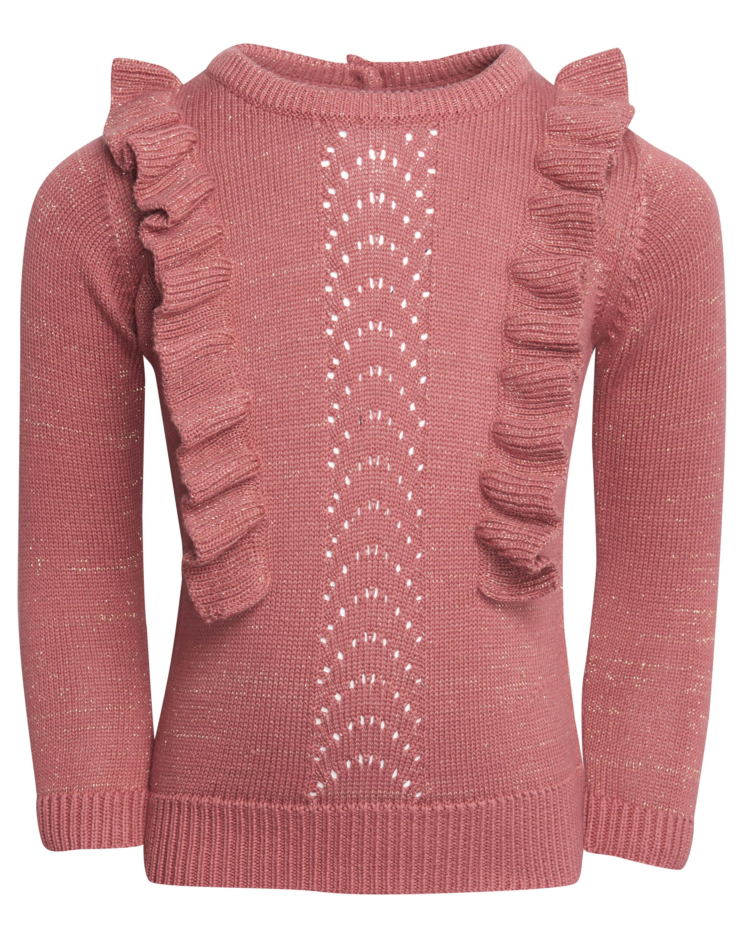 Pullover SHIMMER mit Rüschen in withered rose