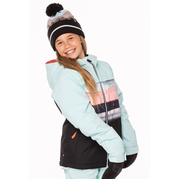 Veste snowboard 686 GIRLS ATHENA INSULATED JKT ICY BLUE SNST STRP CLRBLK