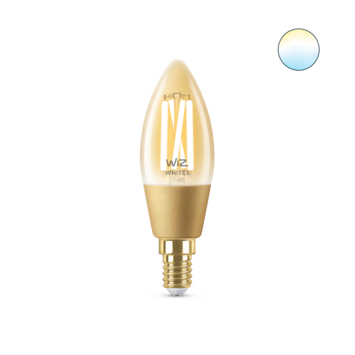 WiZ Connected LED kaars E14 25W filament gold koel tot warmwit licht dimbaar
