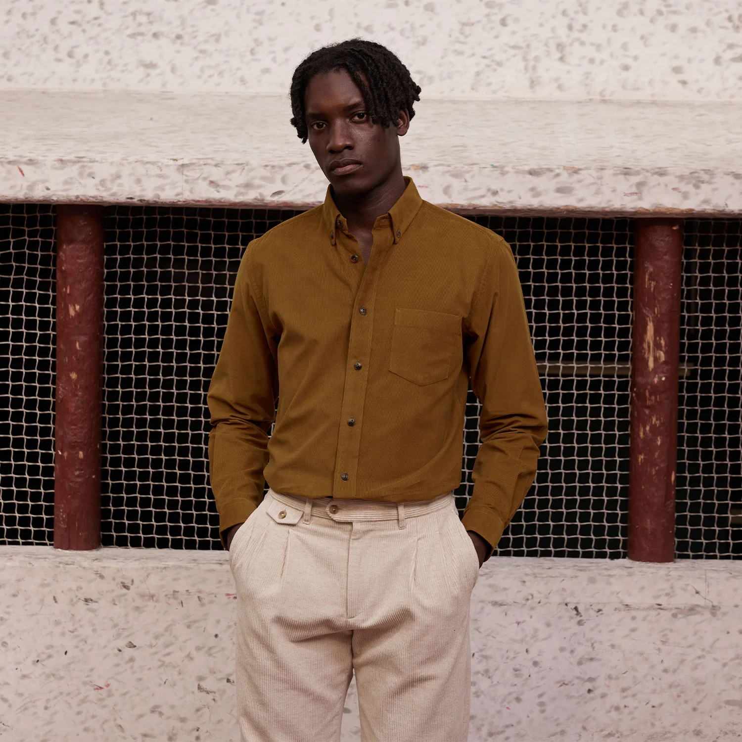 Camel velvet shirt
