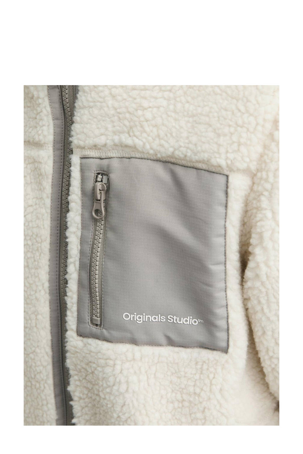 JACK & JONES teddy tussenjas JORVESTERBRO offwhite/lichtgrijs