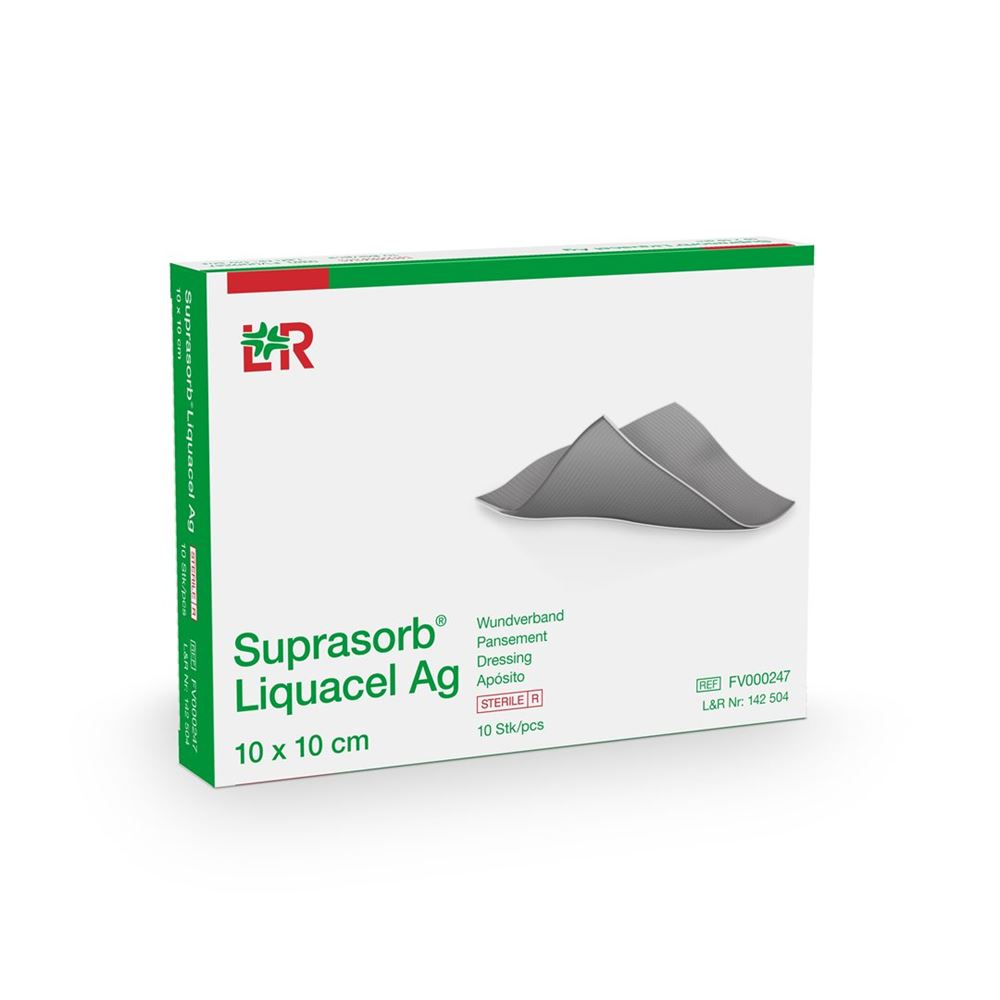 SUPRASORB Liquacel Ag<br>10 Stück, 10x10cm