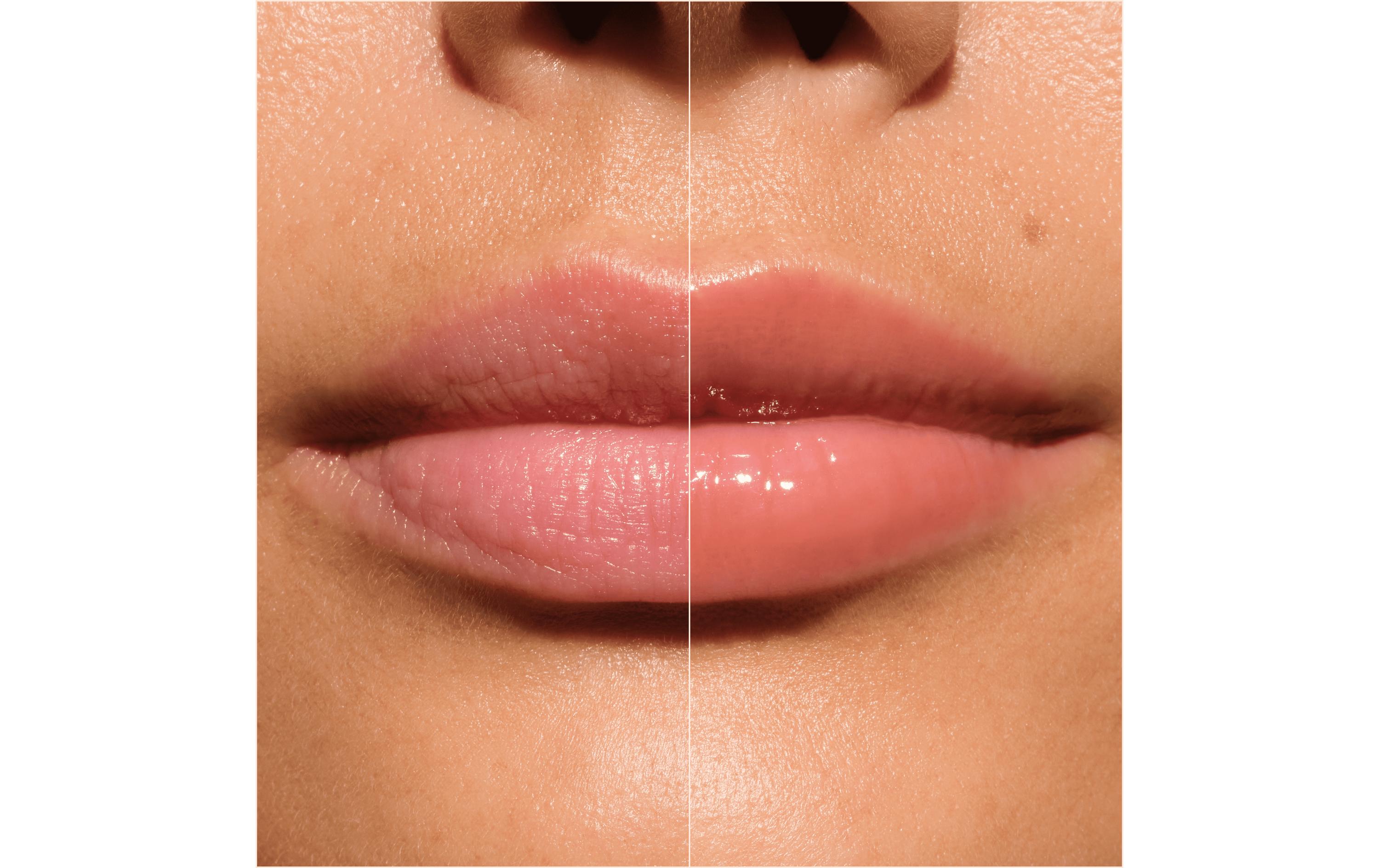 Lip Gloss Butter Drippin' Glossy 020 Maple LatteFeuchtigkeitsspendender, glänzender Lippenbalsam in zartem Rosa