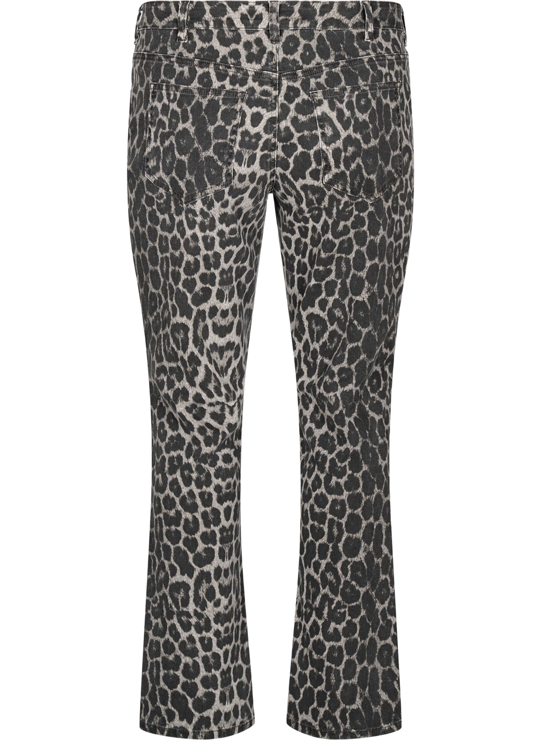 Emily jeans med leopardmønster