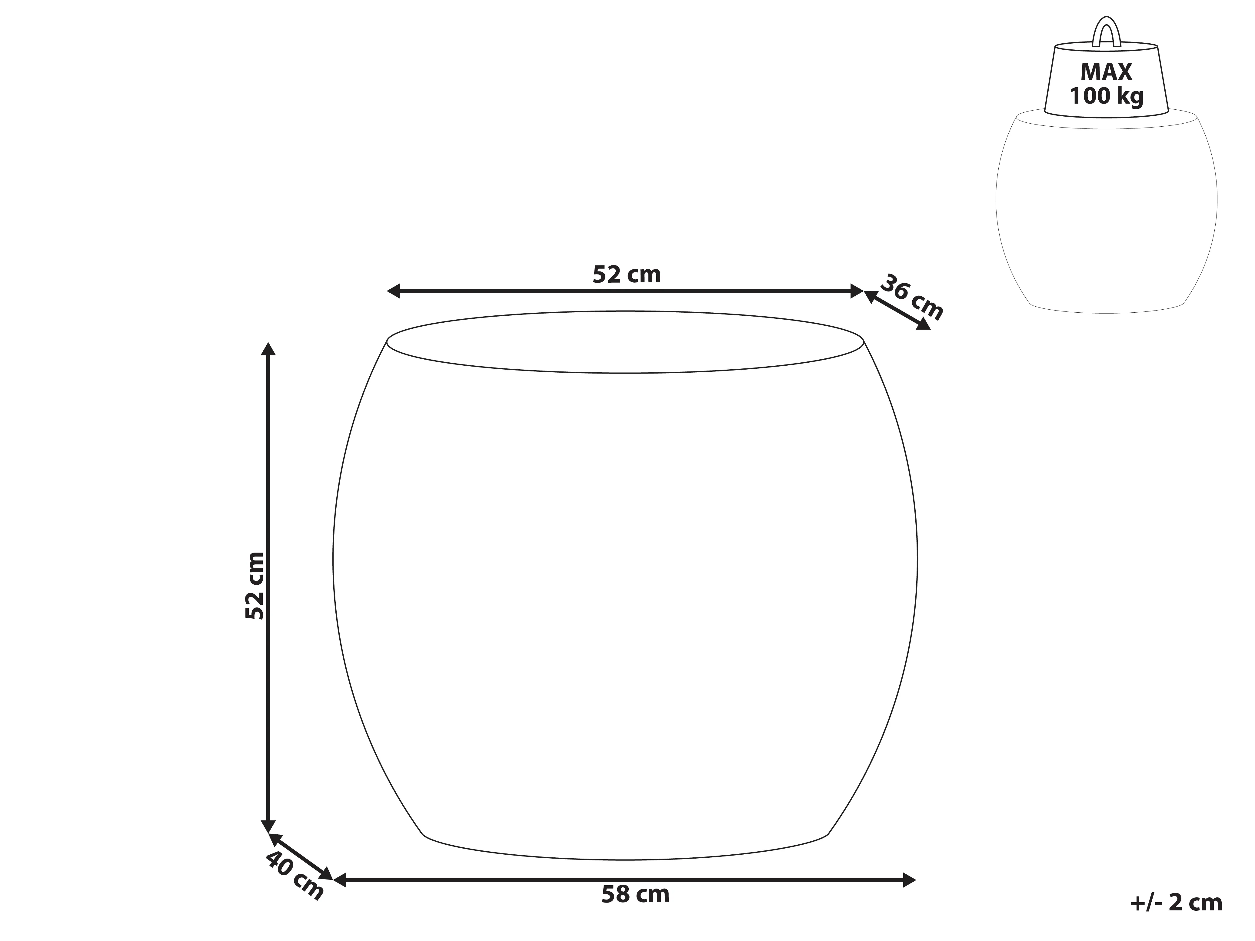 Bijzettafel RICADI 40 cm 58 cm Travertijn-effect