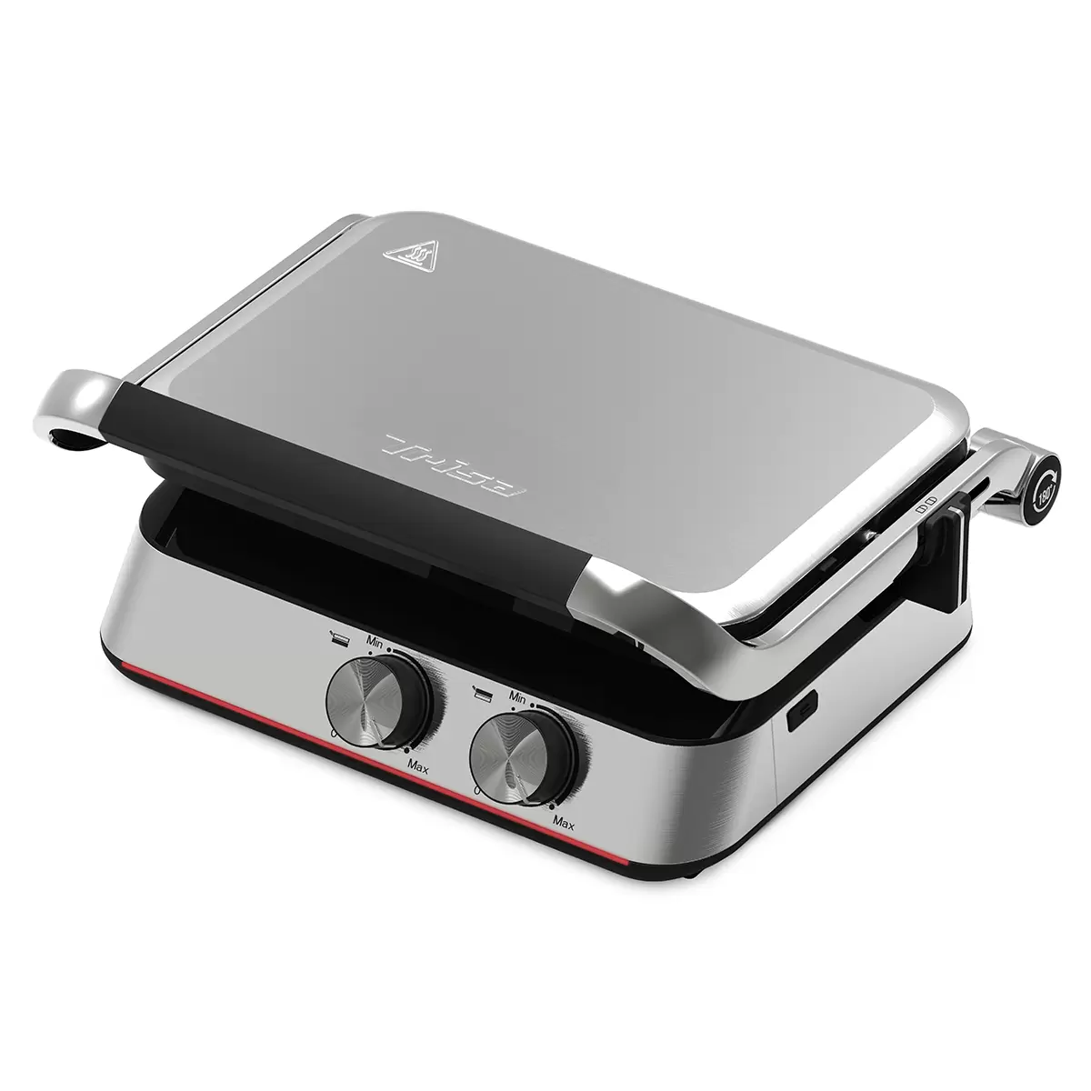 Doppelplatten und Tischgrill Prime Panini Silber