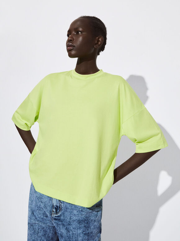 Camiseta de gola redonda - Amarela