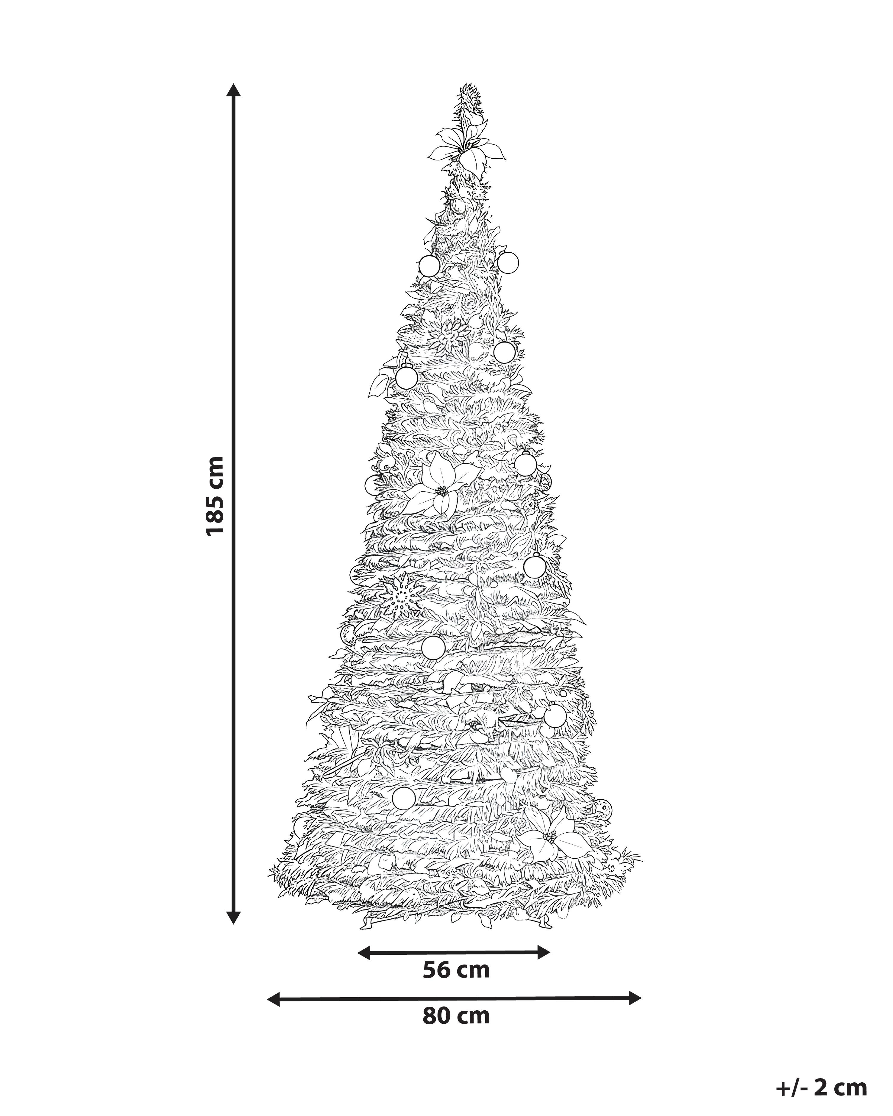 Besneeuwde kunstkerstboom inklapbaar LED FIRVANA 185 cm Wit