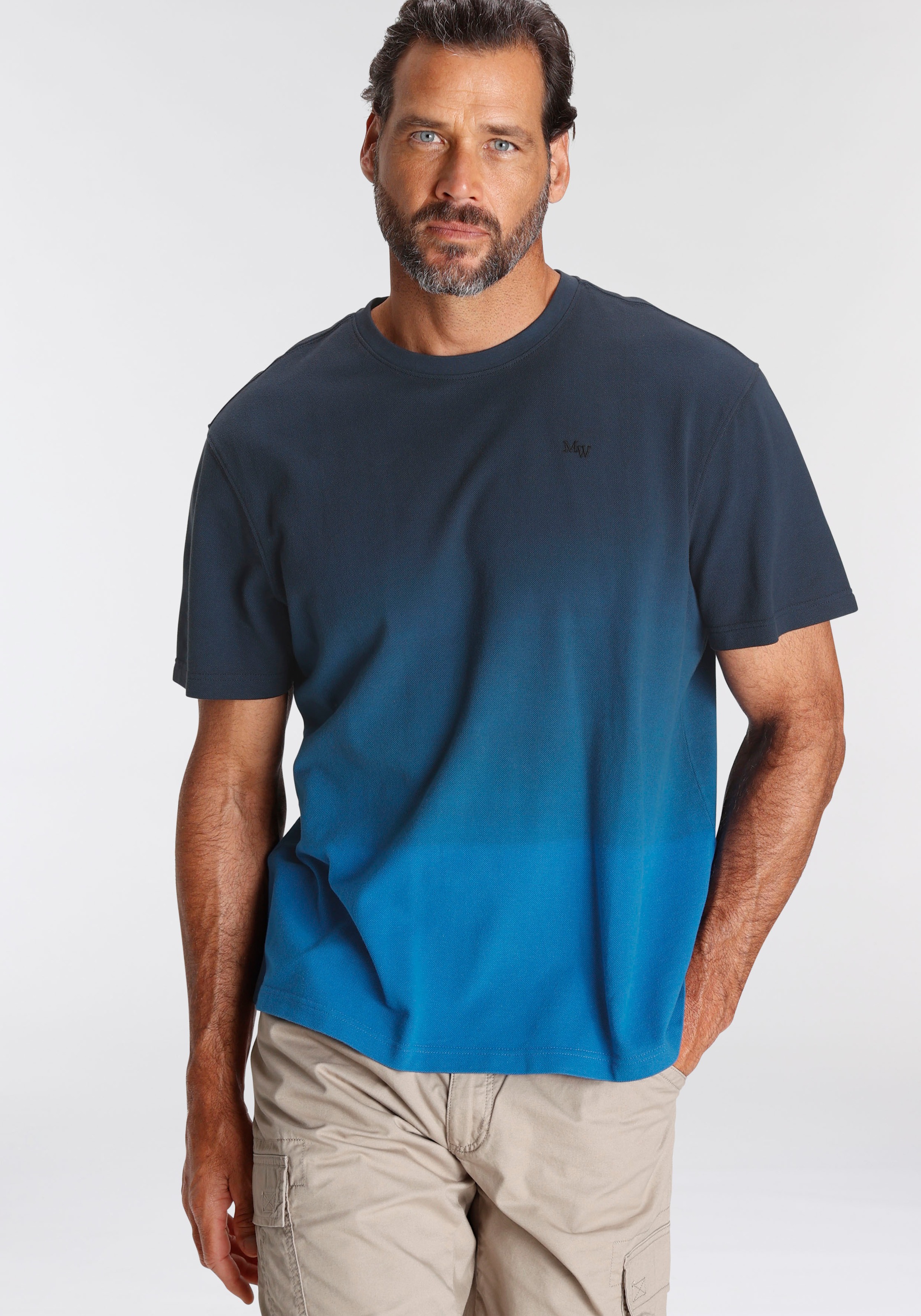 Man's World T-Shirt , Kurzarm,  Regular Fit,  unifarben,  Rundhalsausschnitt