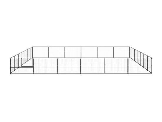 Chenil extérieur cage enclos noire 700 x 600 x 70 cm 02_0000536