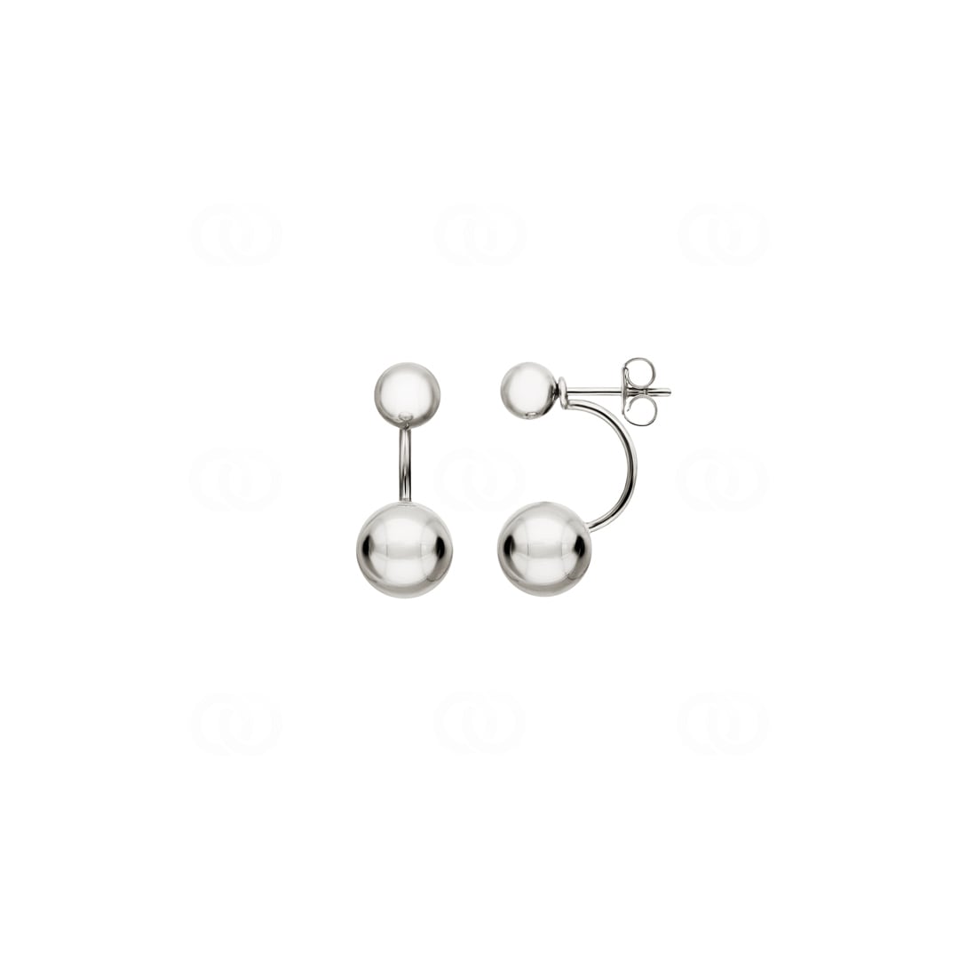 Ohrringe hohl 925 Silber rhodiniert Ø 5 - 8mm