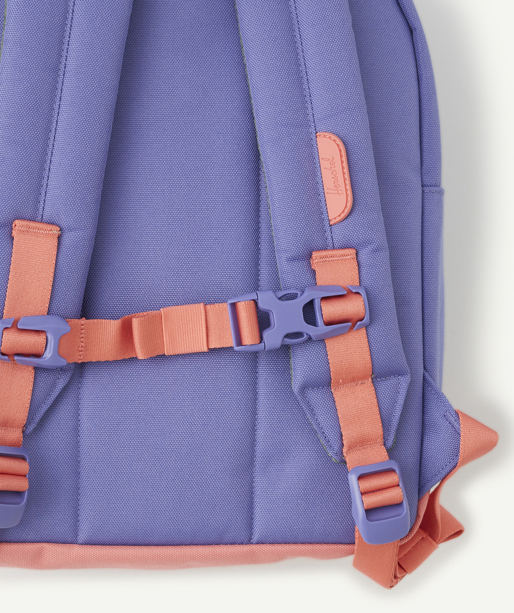 HERSCHELSAC À DOS ENFANT HERITAGE BLEU ET ROSE AVEC POCHE KAKI