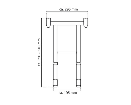 XL-adapter voor RIDDER Pro opklapbare douchestoel, in hoogte verstelbaar, chroom A141100
