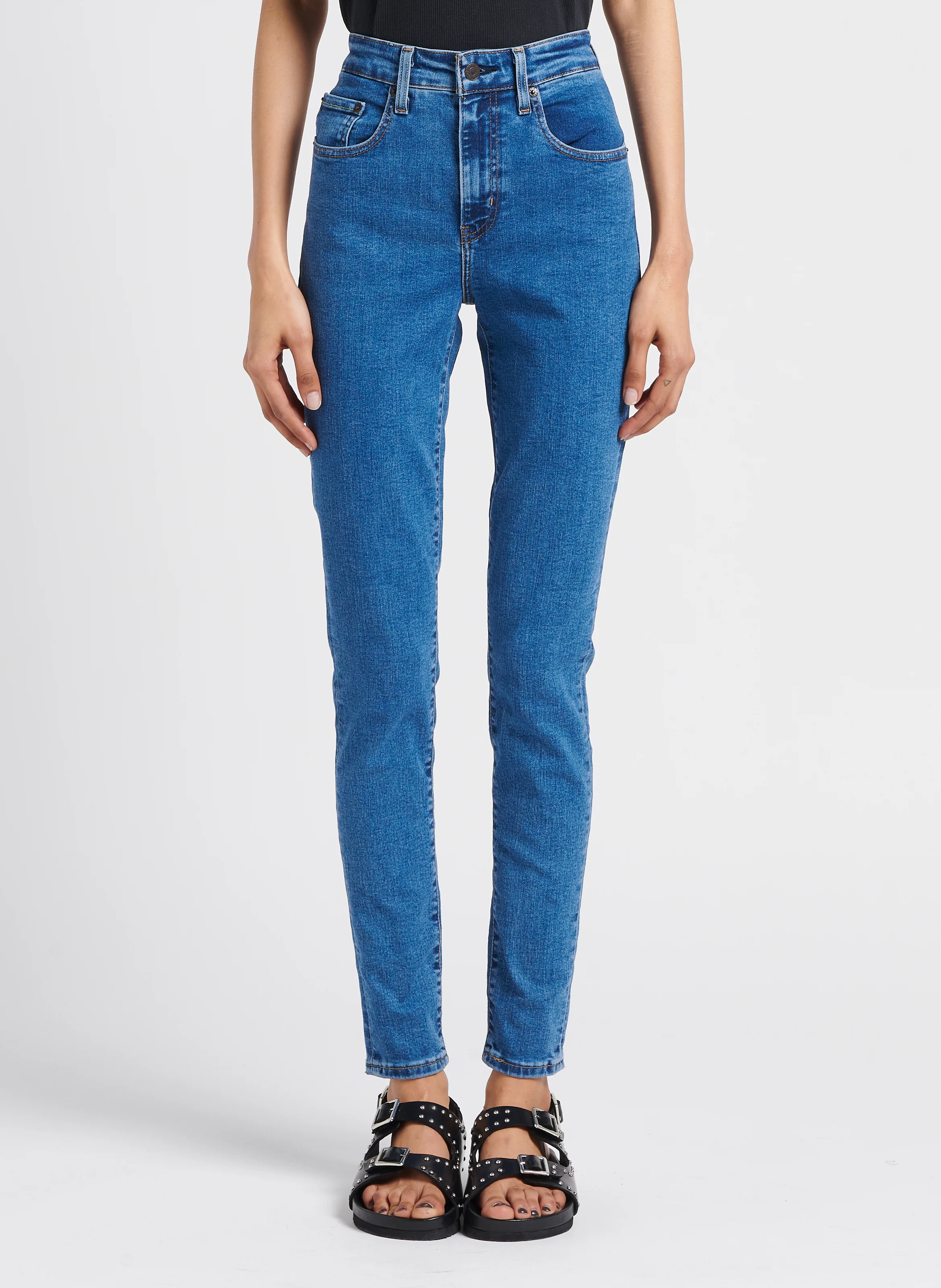 721 HIGH RISE SKINNY - Jean skinny taille haute en coton mélangé | Jean brut