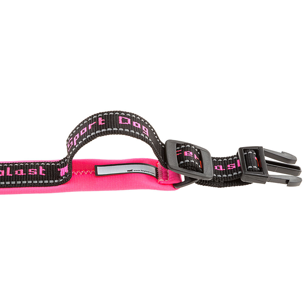 Ferplast collier pour chiens sport dog c25/65, poignée rembourée, ceinture réfléchissante, étiquette porte-nom, a: 55÷65 cm - b: