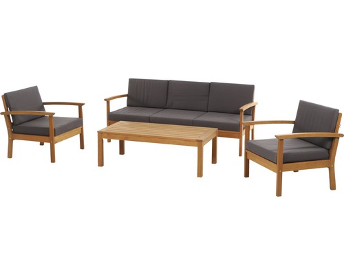 Tavira houten loungeset, 4-delig, grijs