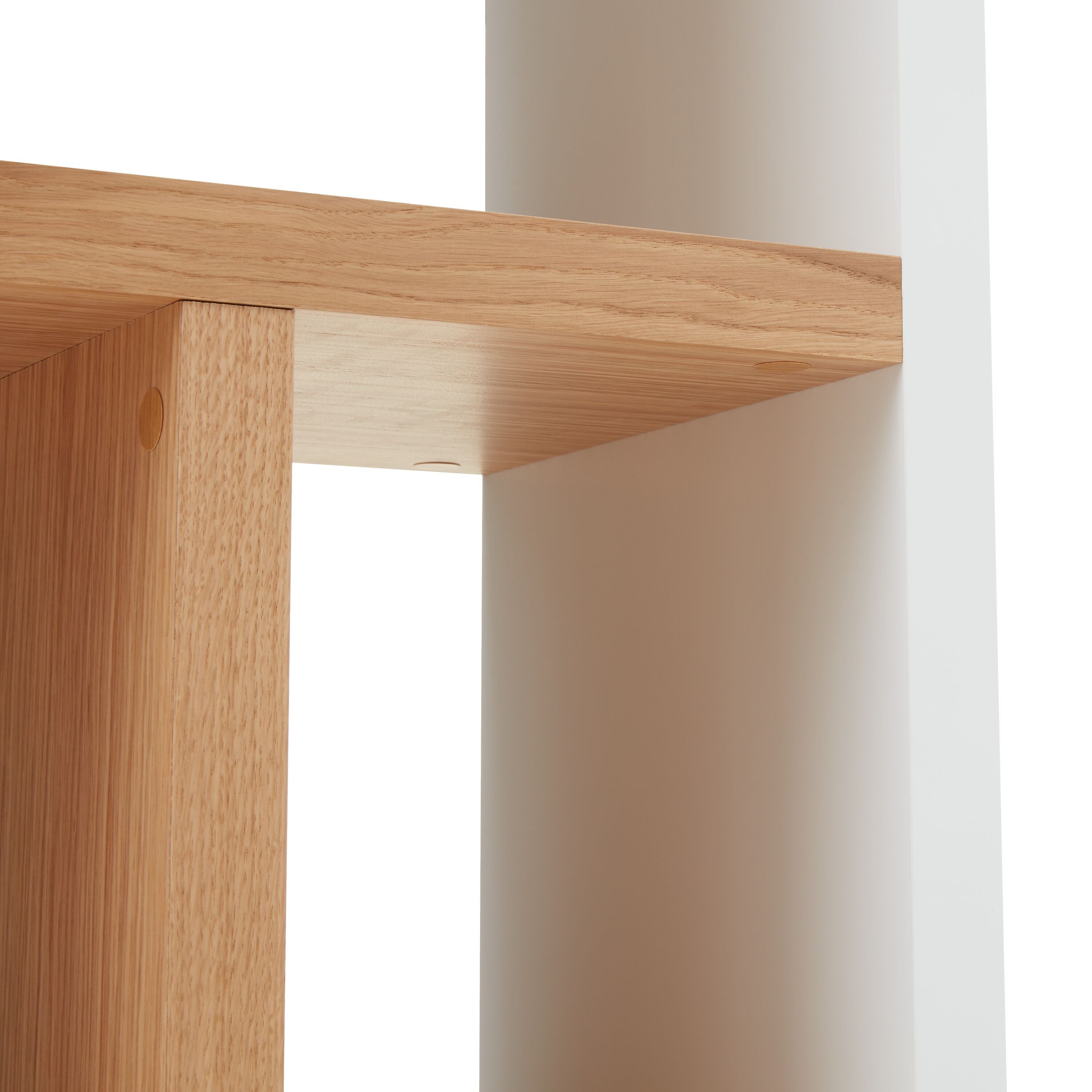 INDUS Regal - Weiss / Eiche / B: 70.0 cm x T: 34.0 cm x H: 159.0 cm