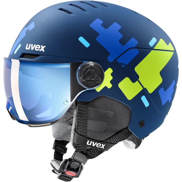 Casque de ski UVEX ROCKET JR VISOR BLUE PUZZLE