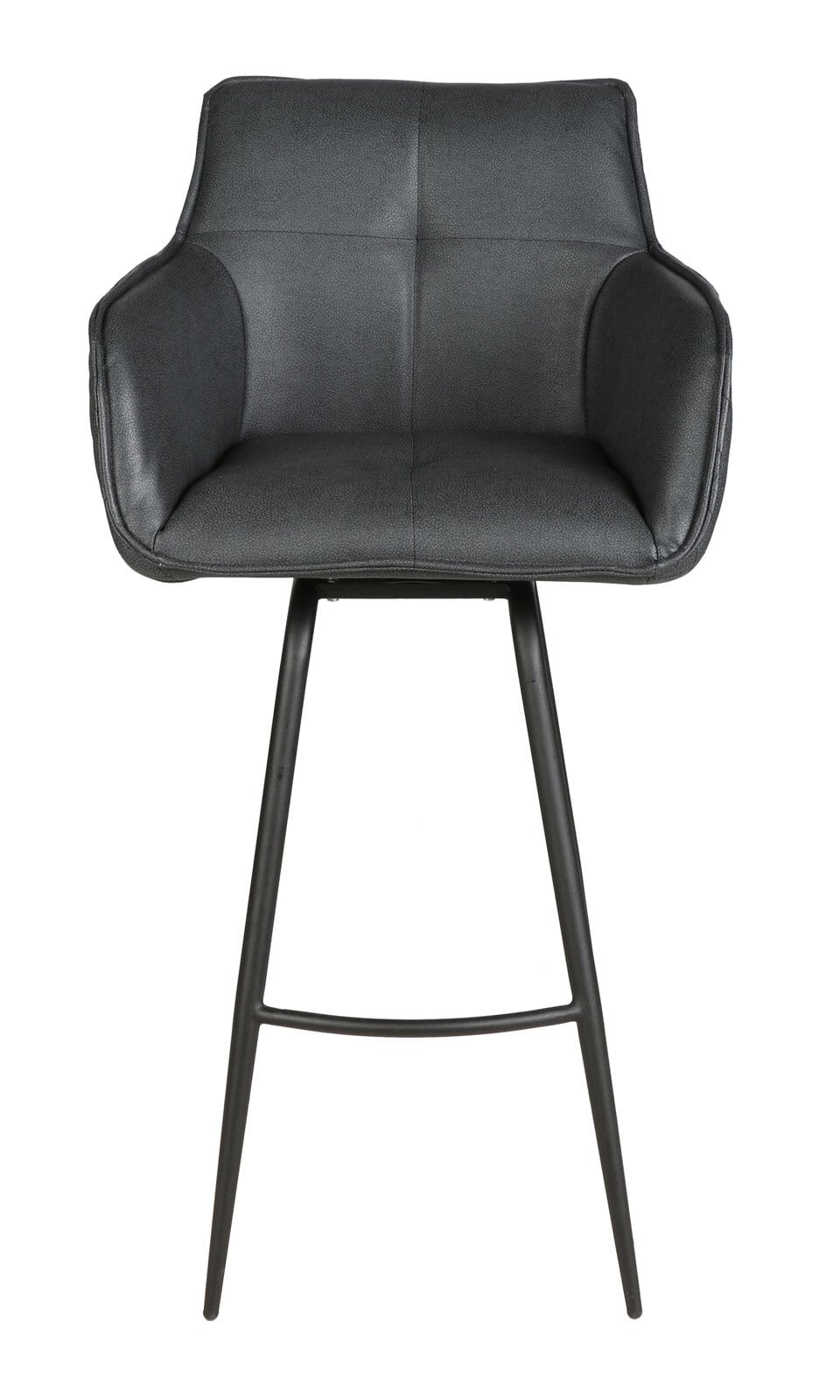 Barhocker WILSON Stoffbezug/Rückseite Lederlook dunkelgrau