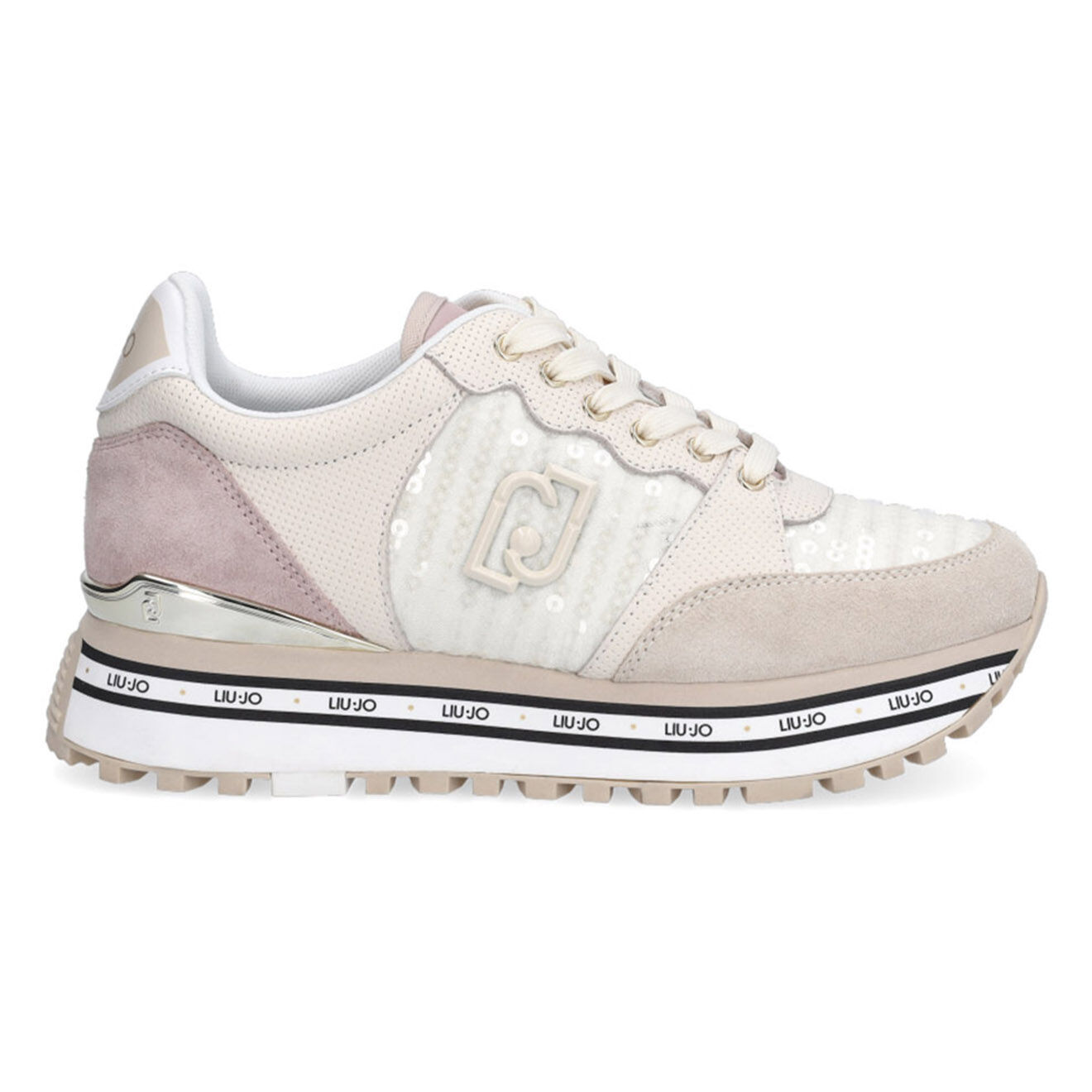Liu-Jo Sneakers en Cuir Riga beige/écru