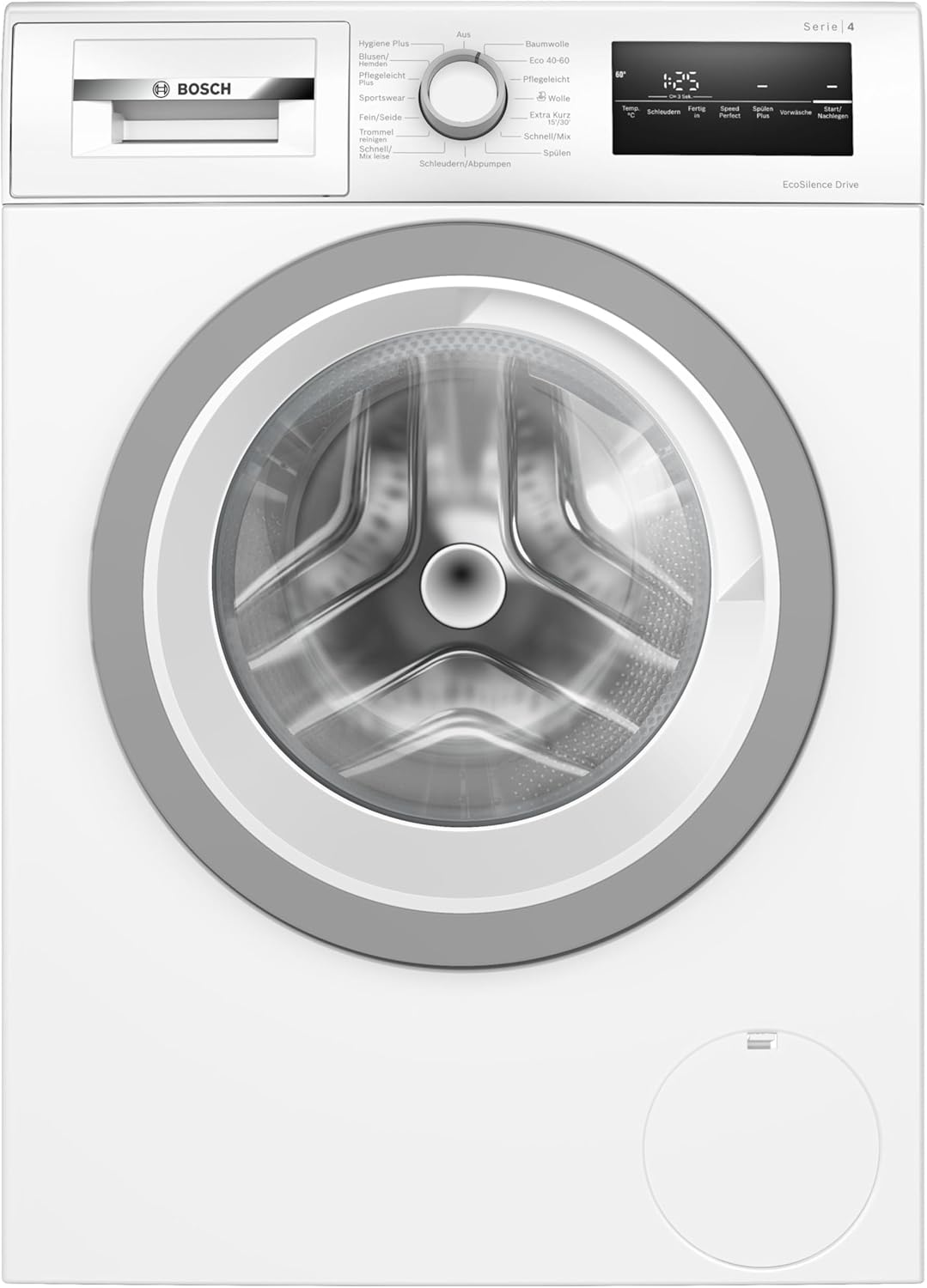 BOSCH WAN28K23 Waschmaschine Serie 4, Frontlader mit 8kg Fassungsvermögen, 1400 UpM, EcoSilence Drive: leises und sparsames Waschen, Hygiene Plus, Speed Perfect, Weiß, 60cm, Amazon Exclusive Edition