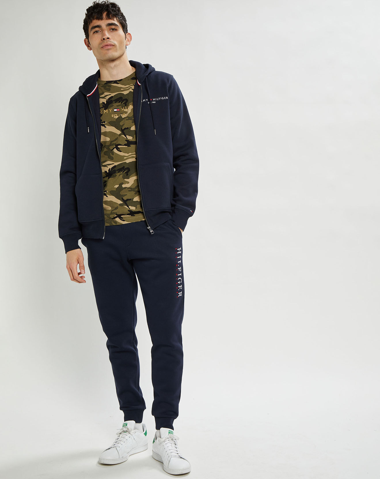 Tommy Hilfiger Sweat à capuche zippé Tommy Logo bleu marine