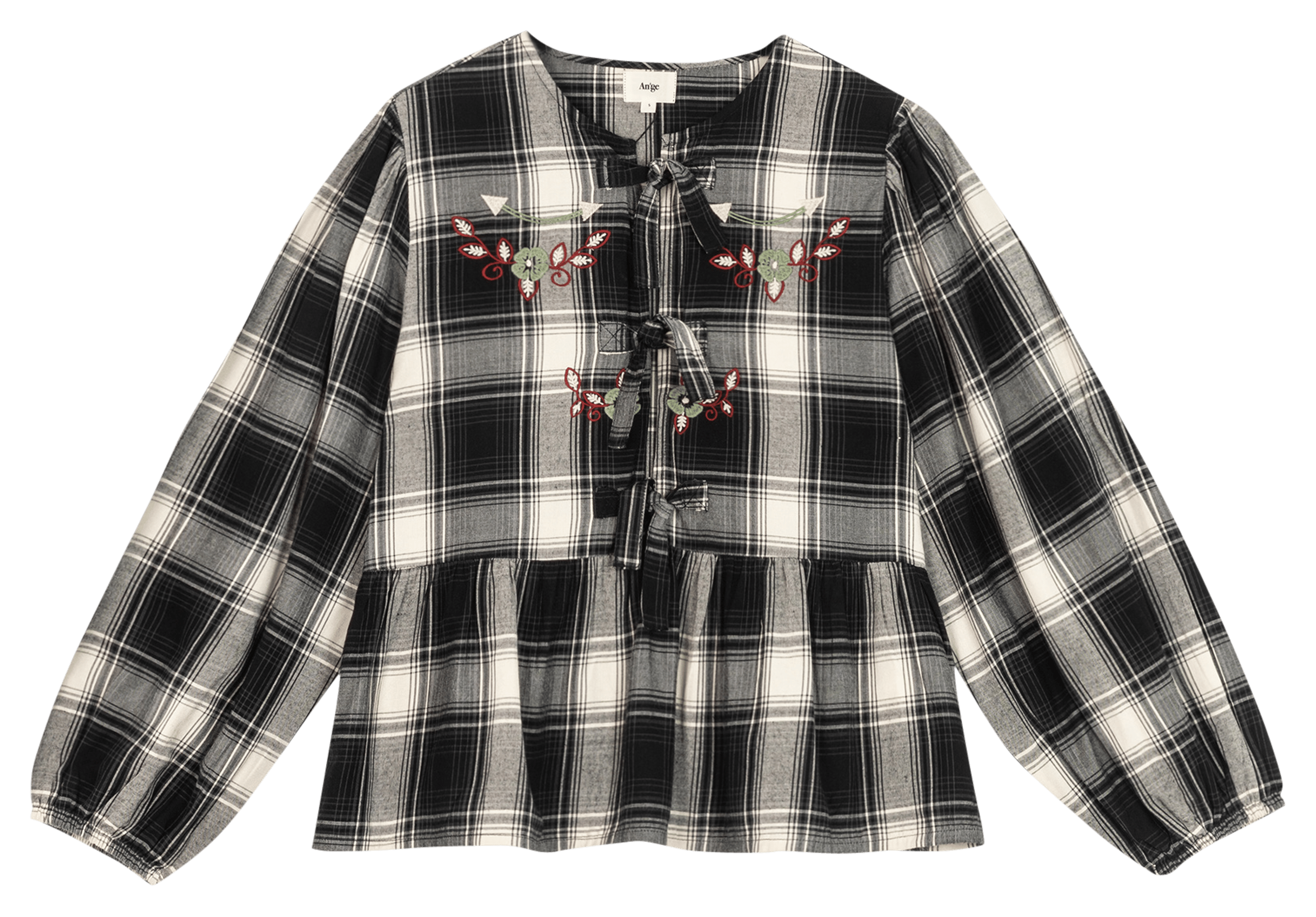SINGARO - Blouse droite à carreaux | Noir