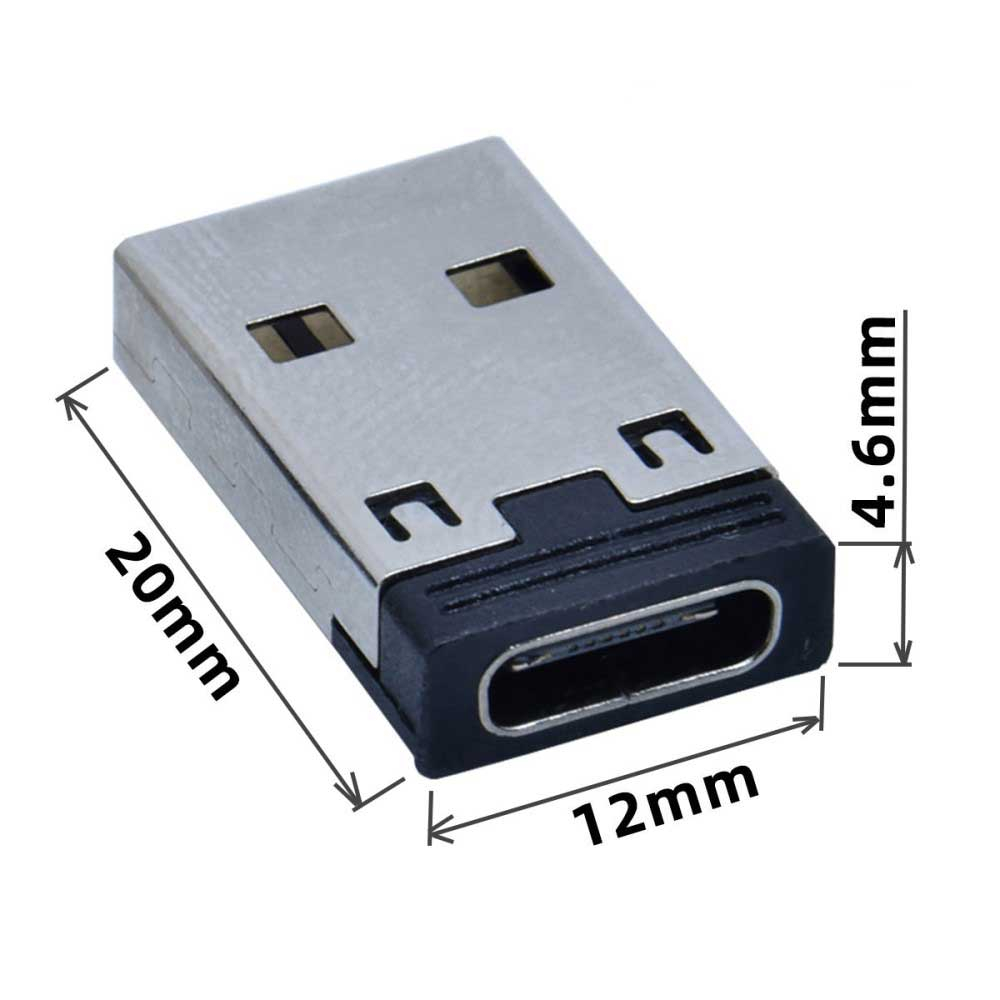 (5er Set) USB A auf USB C Lade und Daten Adapter Stecker Fast Charge - Schwarz