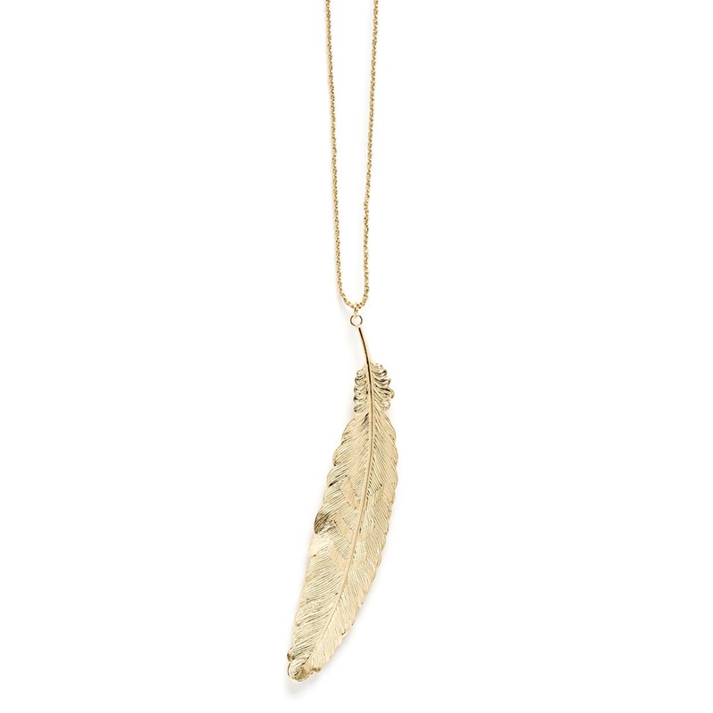 sautoir plume doré à l'or fin - PHÉBÉ