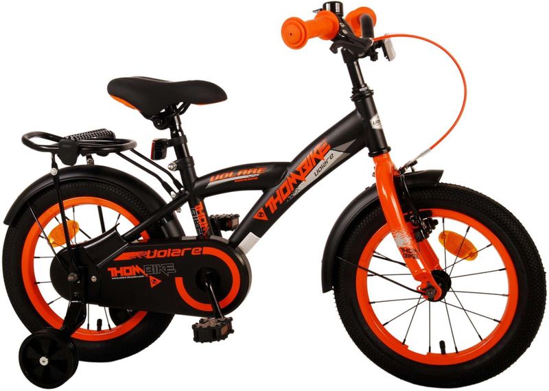 Volare - Thombike - Jongensfiets - Zwart/Oranje - Staal - 14 Inch