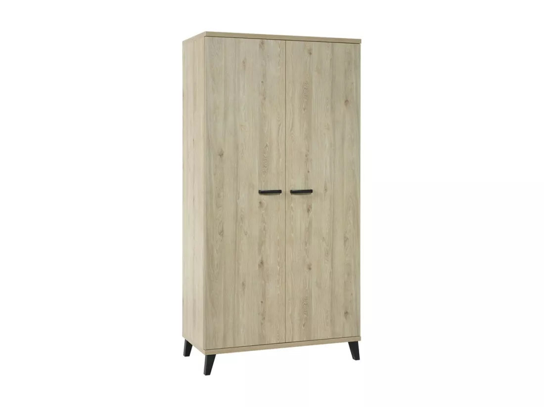 Armoire robuste pour chambre d'enfant 2 portes collection DANAÉ coloris chêne clair.
