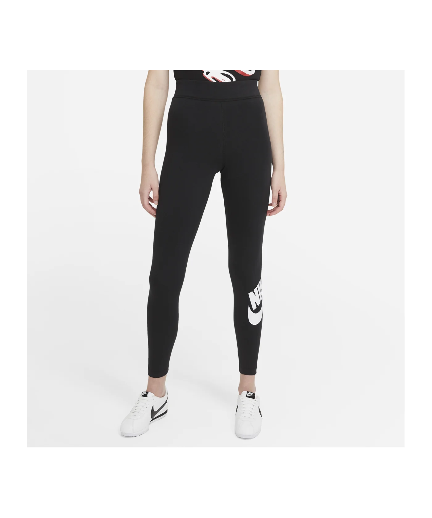 Nike Essentials Leggings Damen Schwarz Weiss F010