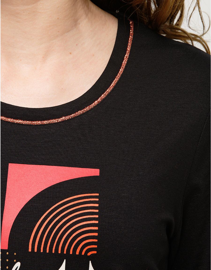 T-shirt noir motif pop