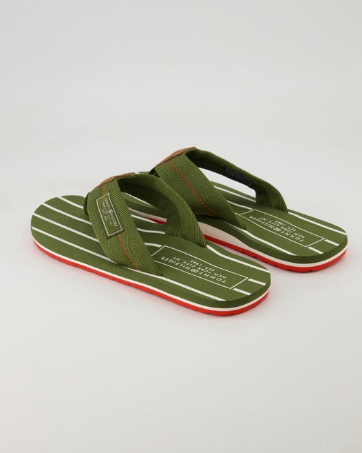 Tommy Hilfiger Patch Hilfiger Beach Sandal Zehentrenner in Grün