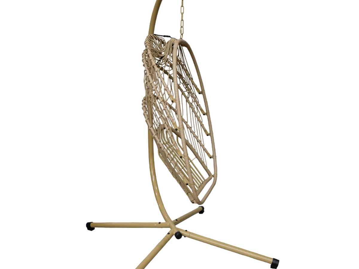 Buitenkado hangstoel met beige kussens - Beige