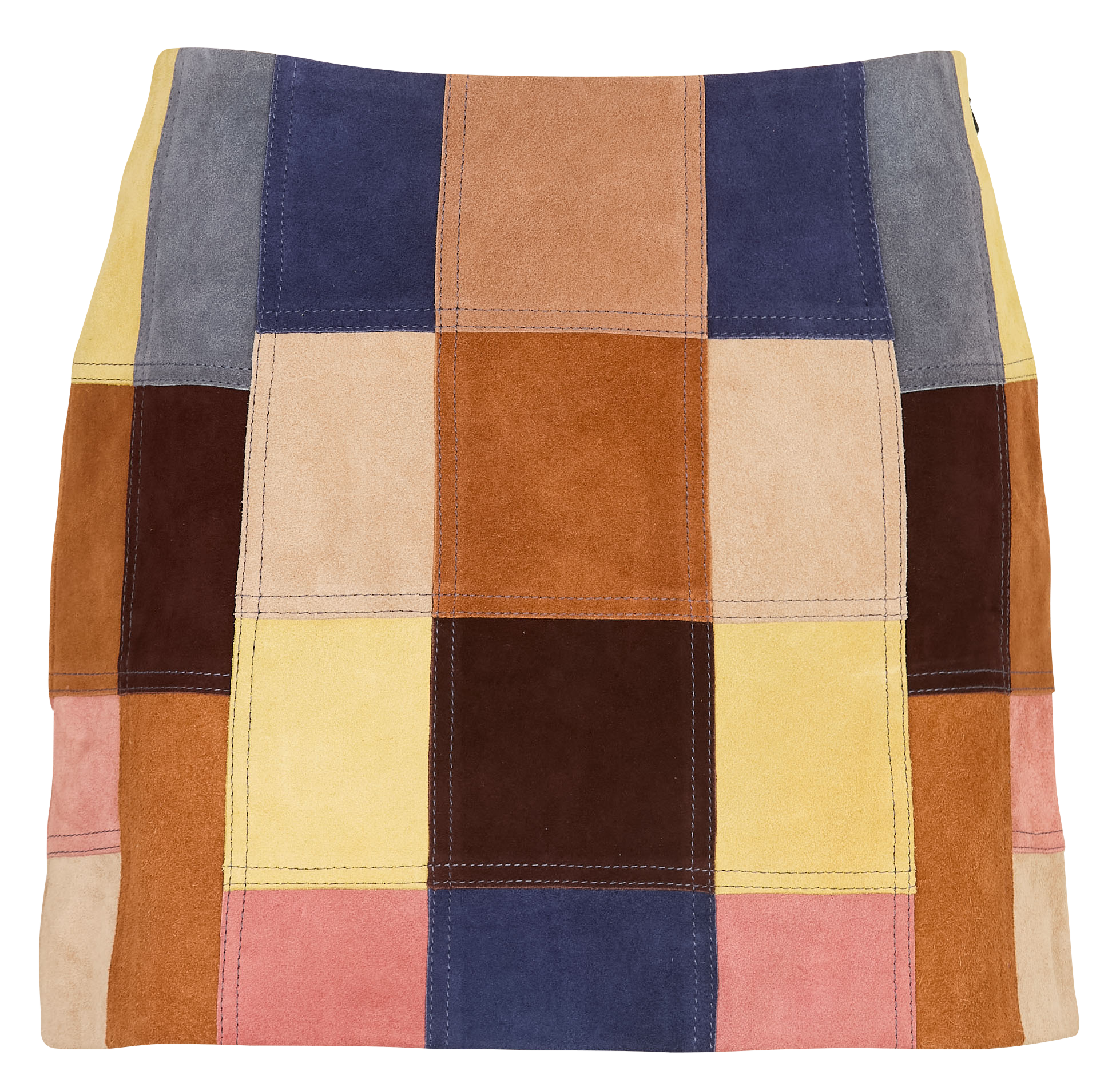 ROSALIA - Jupe courte patchwork en cuir | Multicolore