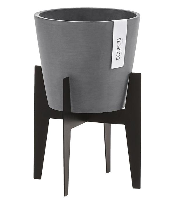 Ecopots Edelstahl-Standfuß, schwarz