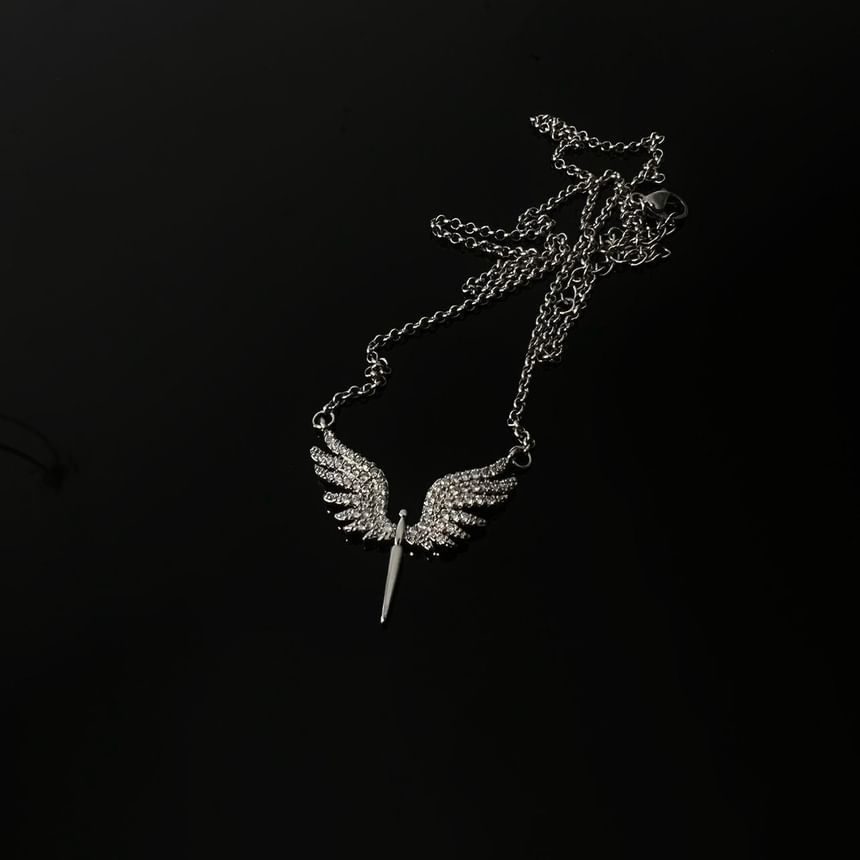 Lilafey - Vleugel strass hanger ketting
