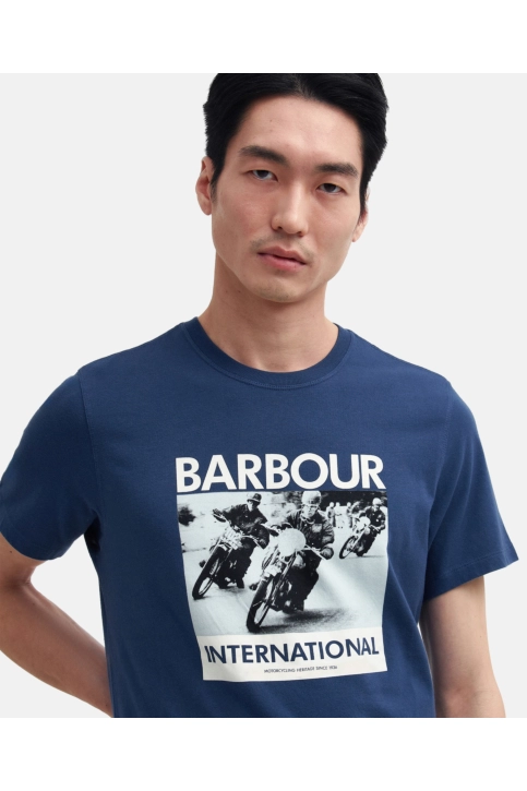Tee shirt barbour intl chisel ny55 washed cobalt
