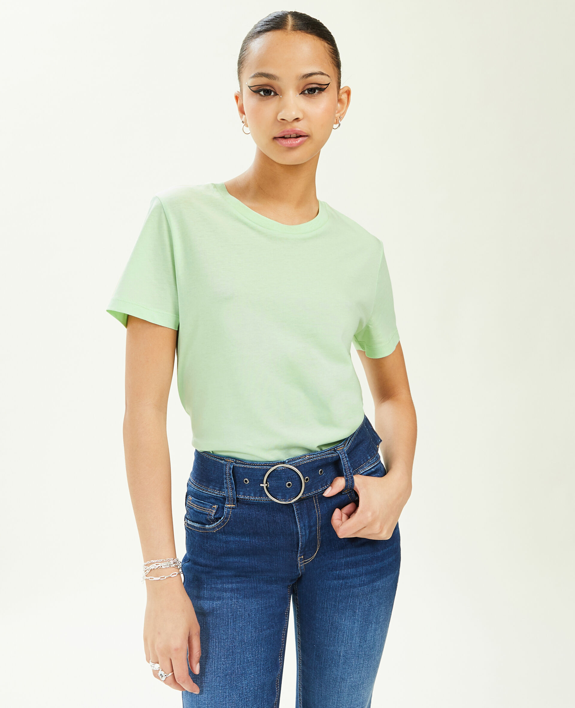T-shirt basique col rond - Vert clair